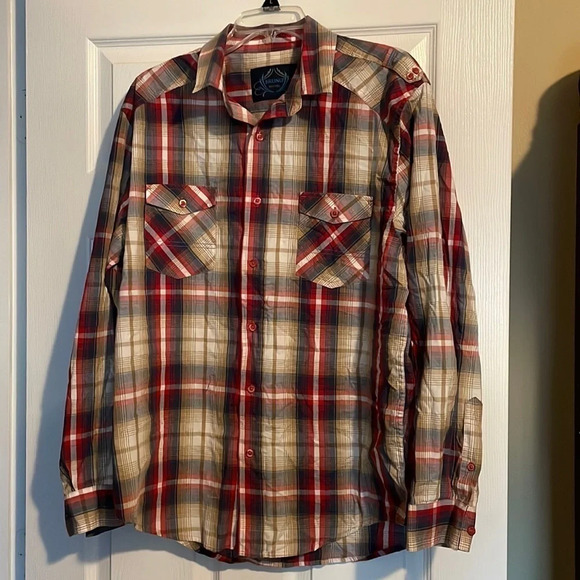 Bruno New York men’s plaid button down shirt size XL - Picture 1 of 9